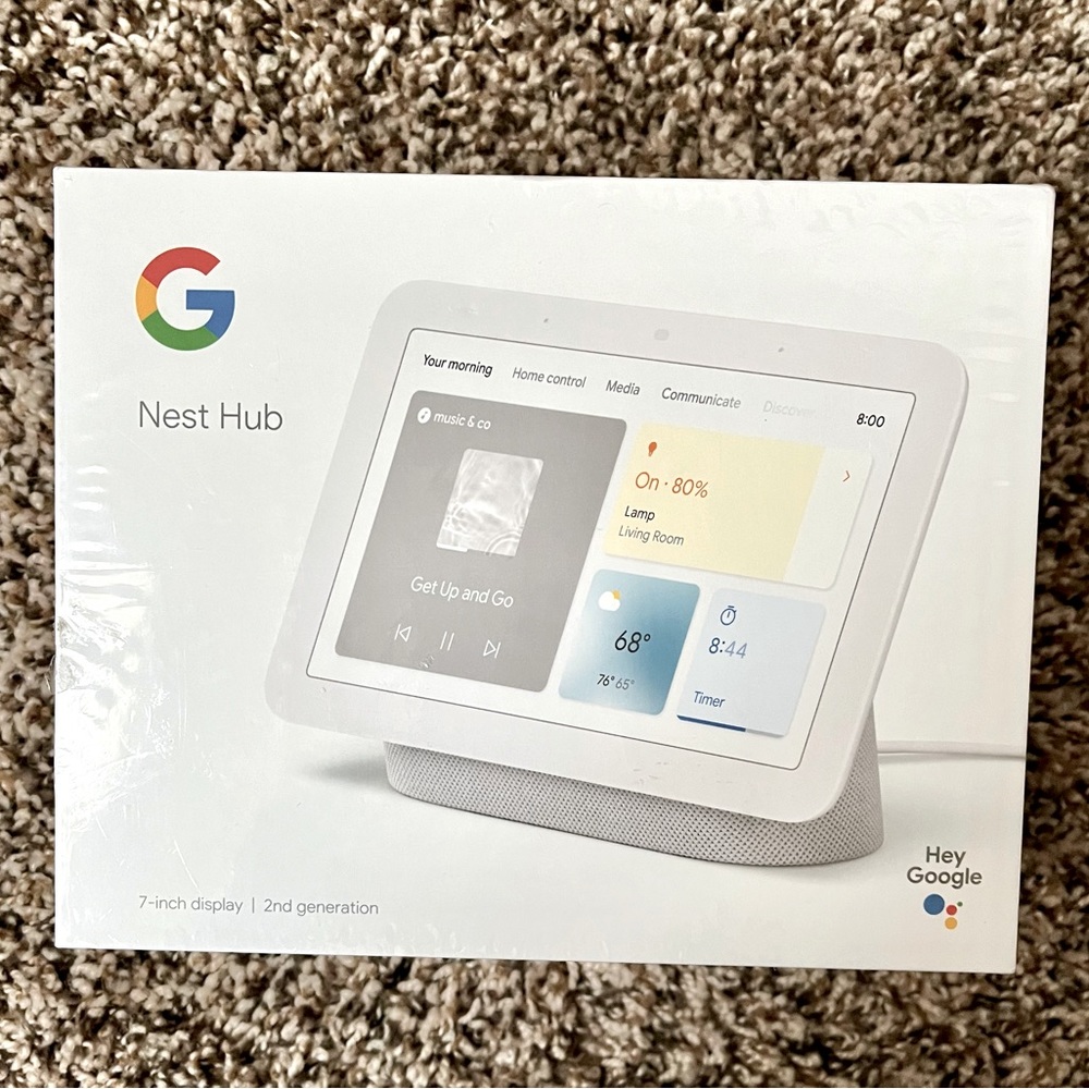 Google Nest Hub 2nd Gen 7" Display Smart Speaker GA01331-US Chalk NEW SEALED